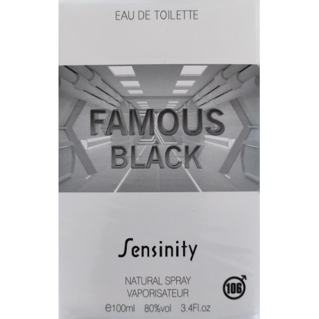 Famous Black Pour Homme Eau De Toilette Spray 100 ML Sensinity 