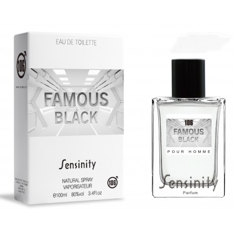 Famous Black Pour Homme Eau De Toilette Spray 100 ML Sensinity 